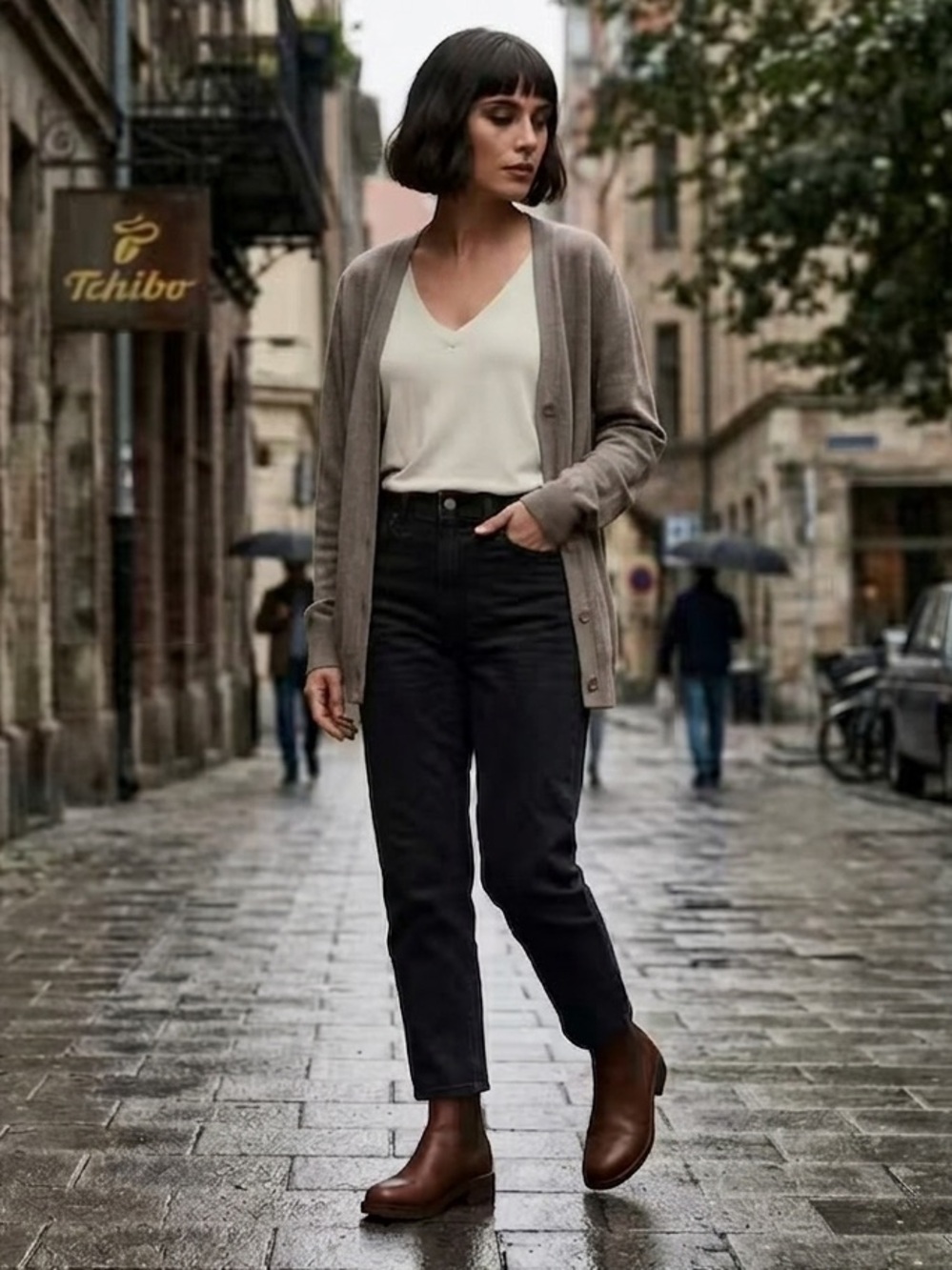 Tchibo Oversized Grey Knit Cardigan  90s Grunge Aesthetic Relaxed Grungecore